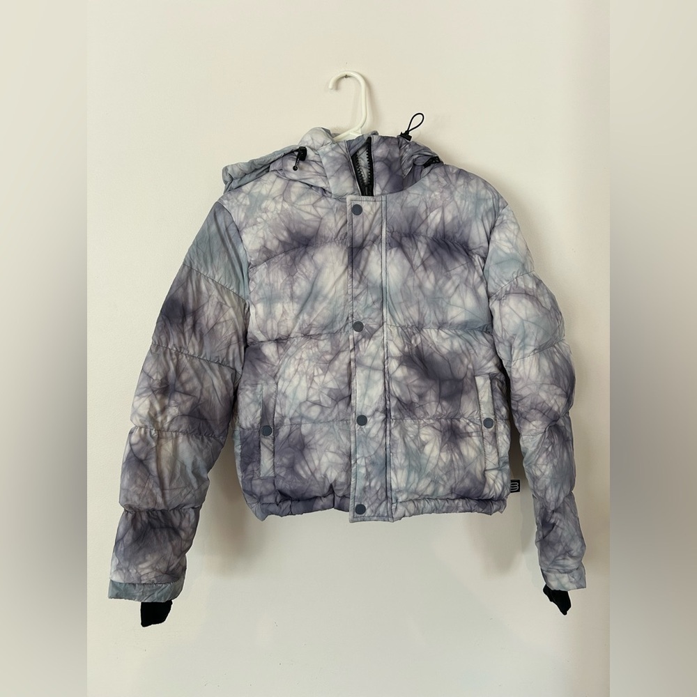 Aritzia The Super Puff Shorty Down Jacket Women's Size XXS Blue Mirage